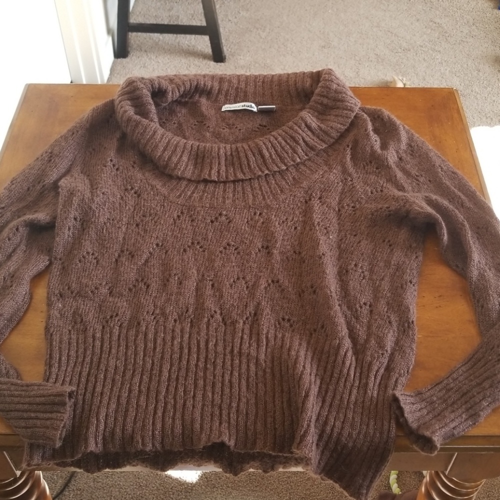 Brown cowl necked sweater
